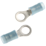 TE Connectivity, PIDG Insulated Ring Terminal, M5 Stud Size, 1mm² to 2.6mm² Wire Size, Blue