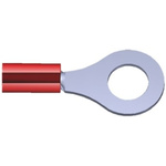 TE Connectivity, PIDG Insulated Ring Terminal, M6 (1/4) Stud Size, 0.26mm² to 1.65mm² Wire Size, Red