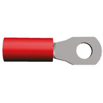 TE Connectivity, PIDG Insulated Ring Terminal, M2.5 Stud Size, 0.25mm² to 1.6mm² Wire Size, Red