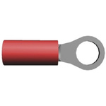 TE Connectivity, PIDG Insulated Ring Terminal, M4 Stud Size, 0.26mm² to 1mm² Wire Size, Red