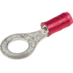 TE Connectivity, PLASTI-GRIP Insulated Ring Terminal, M5 Stud Size, 0.26mm² to 1.65mm² Wire Size, Red