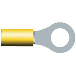 TE Connectivity, PLASTI-GRIP Insulated Ring Terminal, M10 (3/8) Stud Size, 2.6mm² to 6.6mm² Wire Size, Yellow