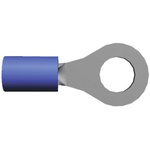 TE Connectivity, PLASTI-GRIP Insulated Ring Terminal, M12 (1/2) Stud Size, 10.5mm² to 16.77mm² Wire Size, Blue