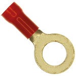 TE Connectivity, PLASTI-GRIP Insulated Ring Terminal, M12 (1/2) Stud Size, 6.6mm² to 10.5mm² Wire Size, Red