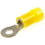 TE Connectivity, PLASTI-GRIP Insulated Ring Terminal, M4 Stud Size, 2.6mm² to 6.6mm² Wire Size, Yellow