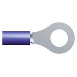 TE Connectivity, PIDG Insulated Ring Terminal, M6 Stud Size, 1mm² to 2.6mm² Wire Size, Blue