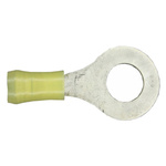 TE Connectivity, PIDG Insulated Ring Terminal, 9.53mm Stud Size, 2.6mm² to 6.6mm² Wire Size, Yellow