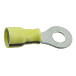 TE Connectivity, PIDG Insulated Ring Terminal, M6 (1/4) Stud Size, 1mm² to 2.6mm² Wire Size, Yellow