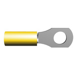 TE Connectivity, PLASTI-GRIP Insulated Ring Terminal, M6 (1/4) Stud Size, 2.6mm² to 6.6mm² Wire Size, Yellow
