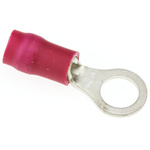 JST, R Insulated Ring Terminal, 5mm Stud Size, 0.25mm² to 1.65mm² Wire Size, Red