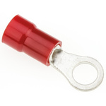 JST, R Insulated Ring Terminal, 4mm Stud Size, 0.25mm² to 1.65mm² Wire Size, Red