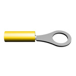 TE Connectivity, PIDG Insulated Ring Terminal, 8, M4 Stud Size, 0.1mm² to 0.4mm² Wire Size, Yellow
