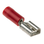 RS PRO Red Insulated Female Spade Connector, Receptacle, 6.3 x 0.8mm Tab Size, 0.5mm² to 1.5mm²