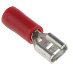 RS PRO Red Insulated Female Spade Connector, Receptacle, 4.8 x 0.8mm Tab Size, 0.5mm² to 1.5mm²