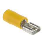 RS PRO Yellow Insulated Female Spade Connector, Receptacle, 6.3 x 0.8mm Tab Size, 2.5mm² to 6mm²
