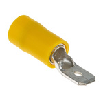 RS PRO Yellow Insulated Male Spade Connector, Tab, 6.35 x 0.8mm Tab Size, 2.5mm² to 6mm²