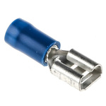 RS PRO Blue Insulated Female Spade Connector, Receptacle, 6.3 x 0.8mm Tab Size, 1.5mm² to 2.5mm²