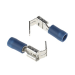 RS PRO Blue Insulated Female Spade Connector, Piggyback Terminal, 6.35 x 0.8mm Tab Size, 1.5mm² to 2.5mm²