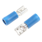 RS PRO Blue Insulated Female Spade Connector, Receptacle, 4.8 x 0.8mm Tab Size, 1.5mm² to 2.5mm²