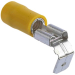 RS PRO Yellow Insulated Female Spade Connector, Piggyback Terminal, 6.35 x 0.8mm Tab Size, 2.5mm² to 6mm²