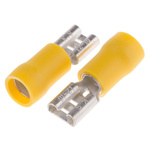 RS PRO Yellow Insulated Female Spade Connector, Receptacle, 6.35 x 0.8mm Tab Size, 4mm² to 6mm²