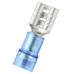 RS PRO Blue Insulated Female Spade Connector, Receptacle, 0.8 x 6.35mm Tab Size, 1.5mm² to 2.5mm²