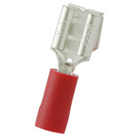 RS PRO Red Insulated Female Spade Connector, Piggyback Terminal, 0.8 x 6.35mm Tab Size, 0.5mm² to 1.5mm²