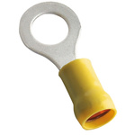 MECATRACTION, S Insulated Ring Terminal, M6 Stud Size to 6mm² Wire Size, Yellow