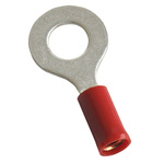 MECATRACTION, S Insulated Ring Terminal, M5 Stud Size to 1,5mm² Wire Size, Red