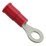 Molex, 19054 Insulated Crimp Ring Terminal, 8 (M4) Stud Size, Red