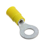 Molex, 19054 Insulated Crimp Ring Terminal, 1/4 (M6) Stud Size, Yellow