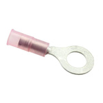 Molex, 19057 Insulated Crimp Ring Terminal, 1/4 (M6) Stud Size, Red