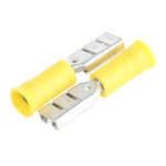 RS PRO Yellow Insulated Female Spade Connector, Receptacle, 2.8 x 0.8mm Tab Size, 0.2mm² to 0.5mm²