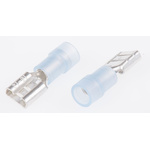RS PRO Blue Insulated Female Spade Connector, Receptacle, 6.35 x 0.8mm Tab Size, 1.5mm² to 2.5mm²