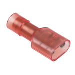 RS PRO Red Insulated Female Spade Connector, Double Crimp, 6.35 x 0.8mm Tab Size, 0.5mm² to 1.5mm²