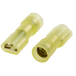 RS PRO Yellow Insulated Female Spade Connector, Receptacle, 6.35 x 0.8mm Tab Size, 4mm² to 6mm²