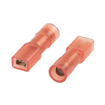 RS PRO Red Insulated Female Spade Connector, Receptacle, 2.8 x 0.8mm Tab Size, 0.5mm² to 1.5mm²