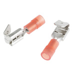 RS PRO Red Insulated Crimp Piggyback Terminal, 6.35 x 0.8mm Tab Size, 0.5mm² to 1.5mm²