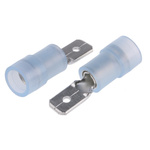 RS PRO Blue Insulated Male Spade Connector, Tab, 4.8 x 0.8mm Tab Size, 1.5mm² to 2.5mm²