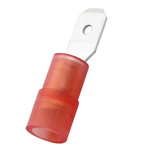 RS PRO Red Insulated Male Spade Connector, Tab, 4.75 x 0.8mm Tab Size, 0.5mm² to 1.5mm²