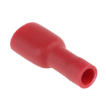 RS PRO Red Insulated Female Spade Connector, Double Crimp, 6.35 x 0.8mm Tab Size, 0.5mm² to 1.5mm²