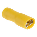 RS PRO Yellow Insulated Female Spade Connector, Receptacle, 6.35 x 0.8mm Tab Size, 4mm² to 6mm²