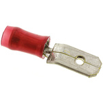 TE Connectivity PIDG FASTON .250 Red Insulated Male Spade Connector, Tab, 5.14mm² Tab Size, 0.5mm² to 1mm²