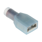 TE Connectivity PIDG FASTON .250 Blue Insulated Female Spade Connector, Receptacle, 6.35 x 0.81mm Tab Size, 2.5mm² to
