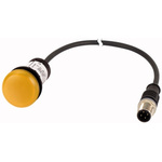 Eaton, C22, Panel Mount Yellow LED Indicator, 22mm Cutout, IP67, IP69K, Round, 24V ac/dc