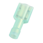 RS PRO Blue Insulated Female Spade Connector, Receptacle, 0.8 x 6.35mm Tab Size, 1.5mm² to 2.5mm²