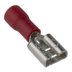 RS PRO Red Insulated Female Spade Connector, Receptacle, 0.8 x 6.35mm Tab Size, 0.5mm² to 1.5mm²