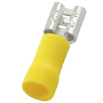 RS PRO Yellow Insulated Female Spade Connector, Receptacle, 0.8 x 6.35mm Tab Size, 4mm² to 6mm²