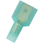 RS PRO Blue Insulated Male Spade Connector, Tab, 0.8 x 6.35mm Tab Size, 1.5mm² to 2.5mm²