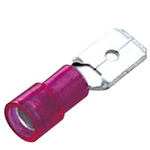 RS PRO Red Insulated Male Spade Connector, Tab, 0.8 x 6.35mm Tab Size, 0.5mm² to 1.5mm²